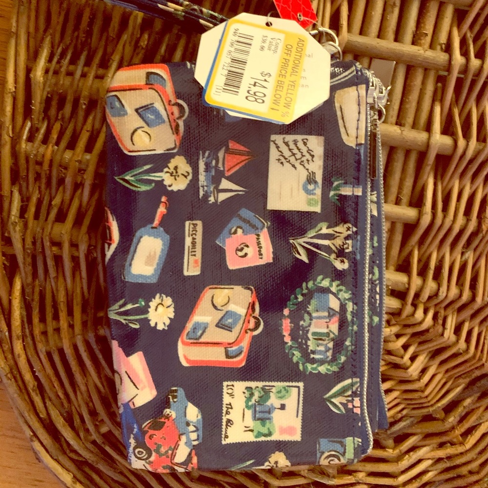 Two pouch zippered cosmetic bag
